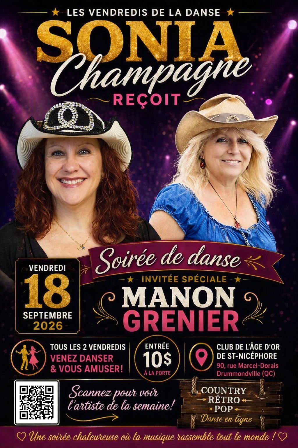 Vendredi danse avec Sonia Champagne, invitée spéciale Manon Grenier